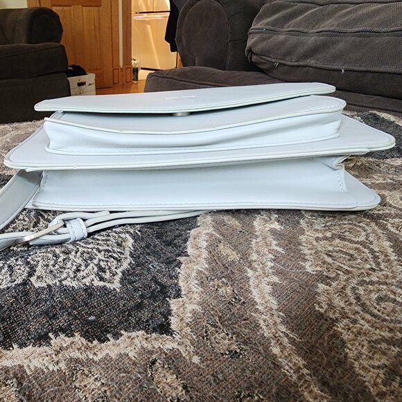 Pixie Mood Pale Gray/Off White Leather Flap-Over Crossbody Bag - Picture 16 of 16